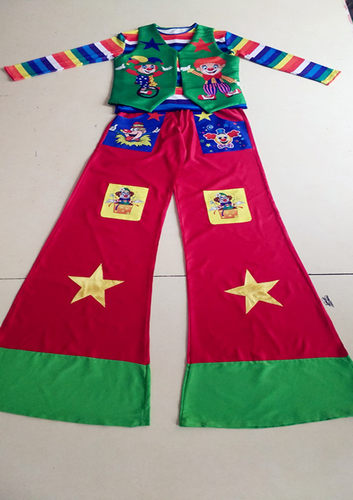 新款小丑服装，高跷服装，高跷服，