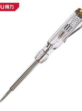 deli得力测电笔100-500V氖灯123mm 螺丝刀型电笔检测笔 DL8000