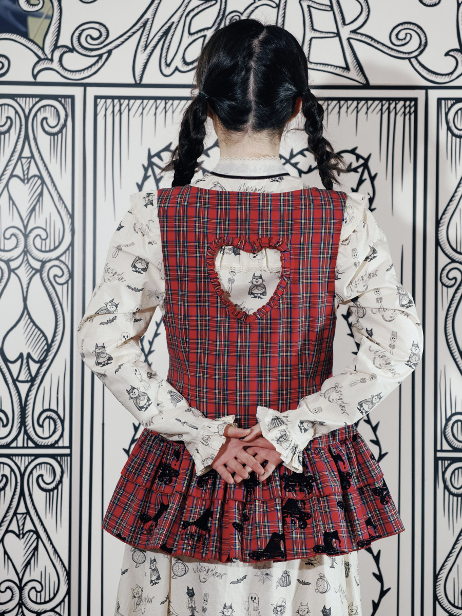 Red Plaid Devil Vest Slim Fit Cardigan Waistcoat - Taobao product photo 5