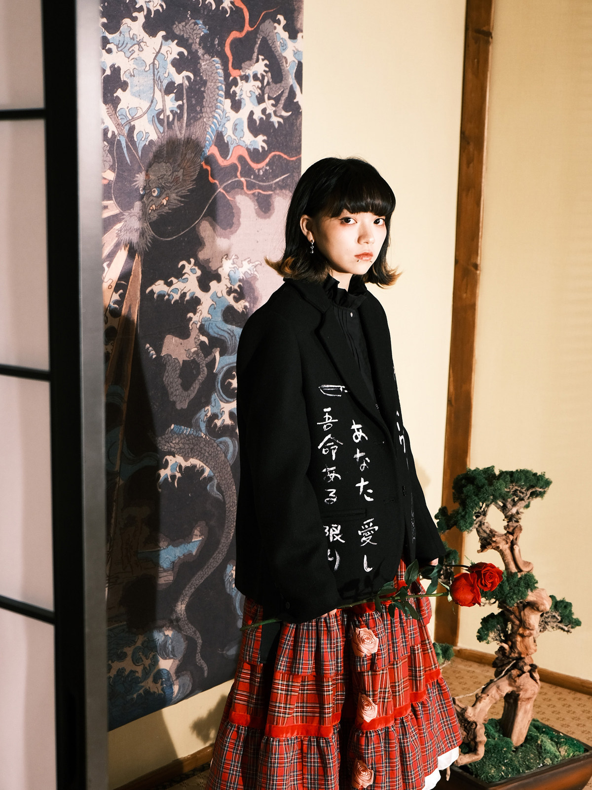 Japanese Graffiti Wool Jacket: Black Meugler Suit - Taobao product photo 5