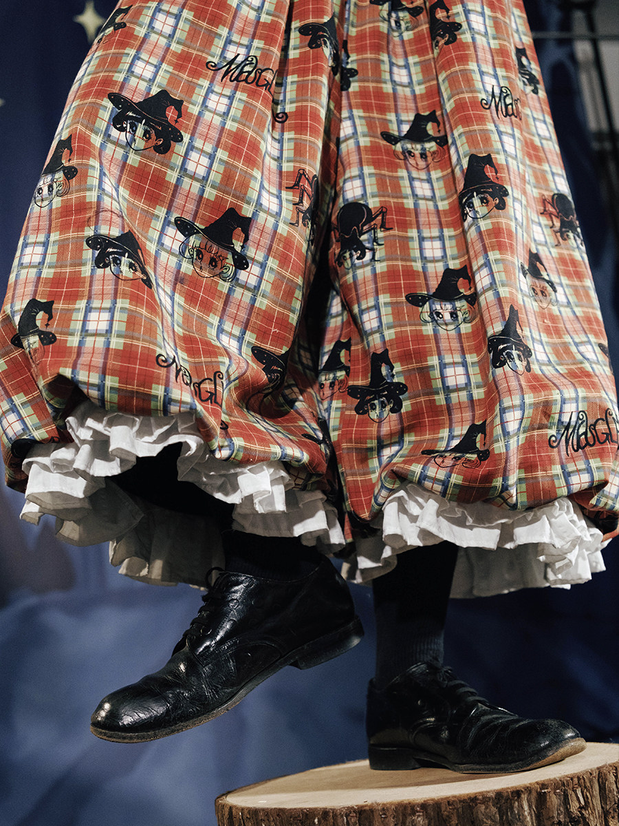 Girl\'s Comic Witch Bloomers: Flocked & Plaid Textures - Taobao product photo 4
