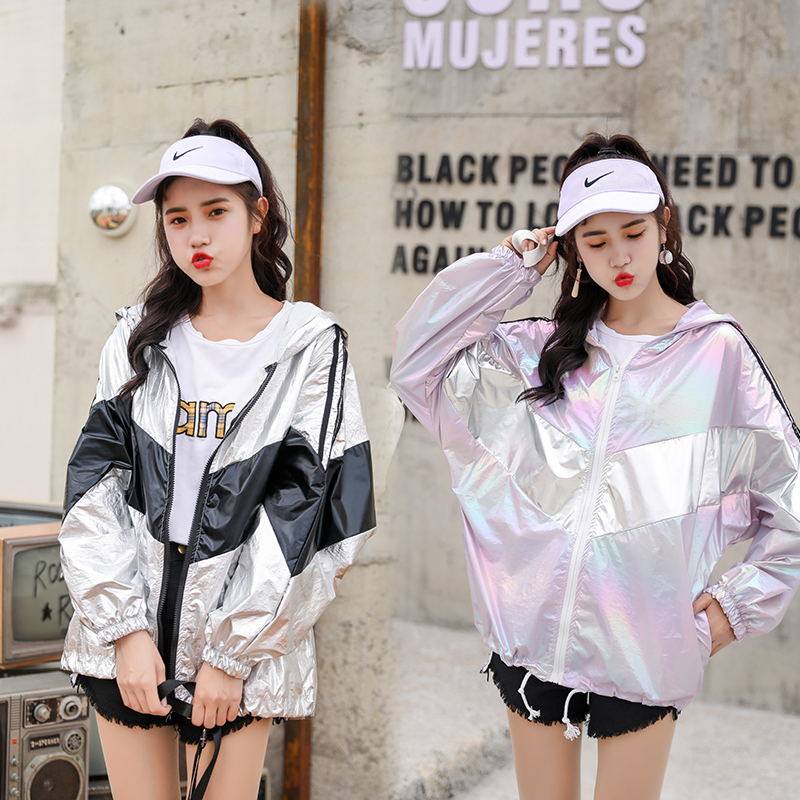 Sunscreen fairy 2019 new pattern Ultra cents leisure time Western style Ultra-fire cec student Bright surface coat laserin the Women's clothing/Boutique , Jacket  category - from Buy2taobao.com to provide professional Taobao agent buy service