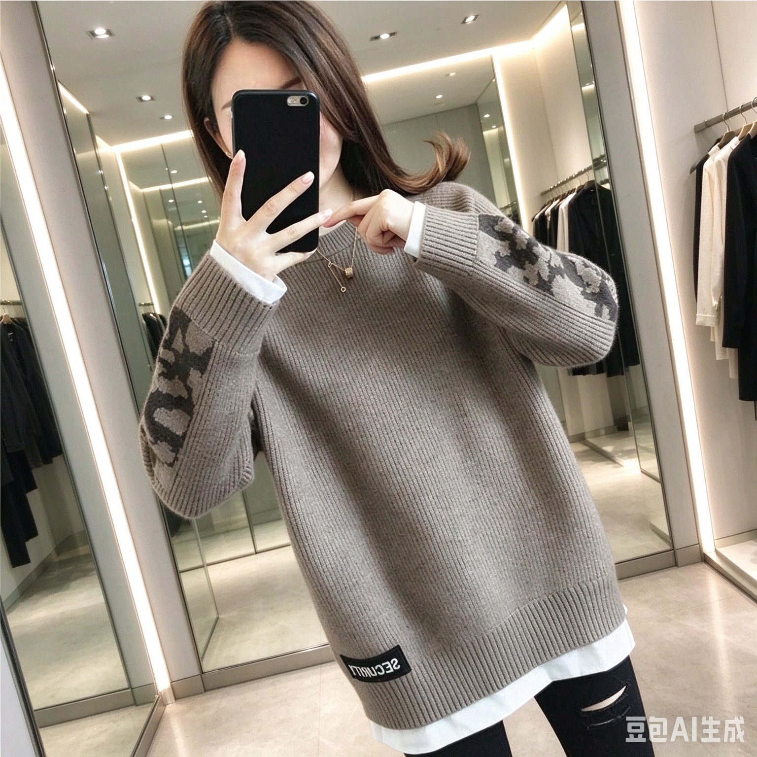 慵懒风假两件加厚宽松毛衣女