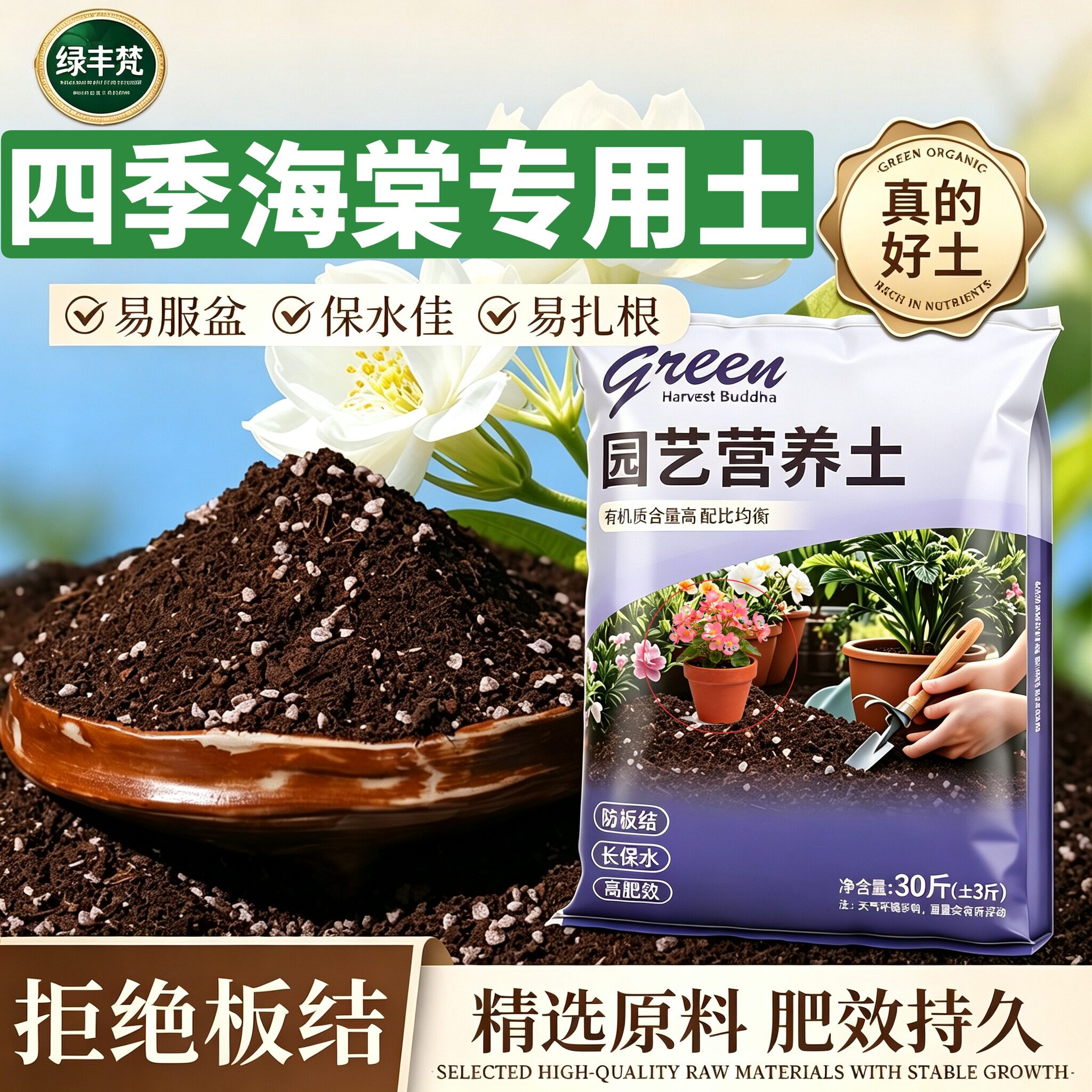 四季海棠适用种植土高温腐熟育苗加深生根粉有机增色木本绿叶无菌