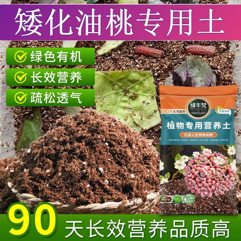 矮化油桃专用泥炭土不烧根不烧苗盆栽土有机留存水分开袋即用球根