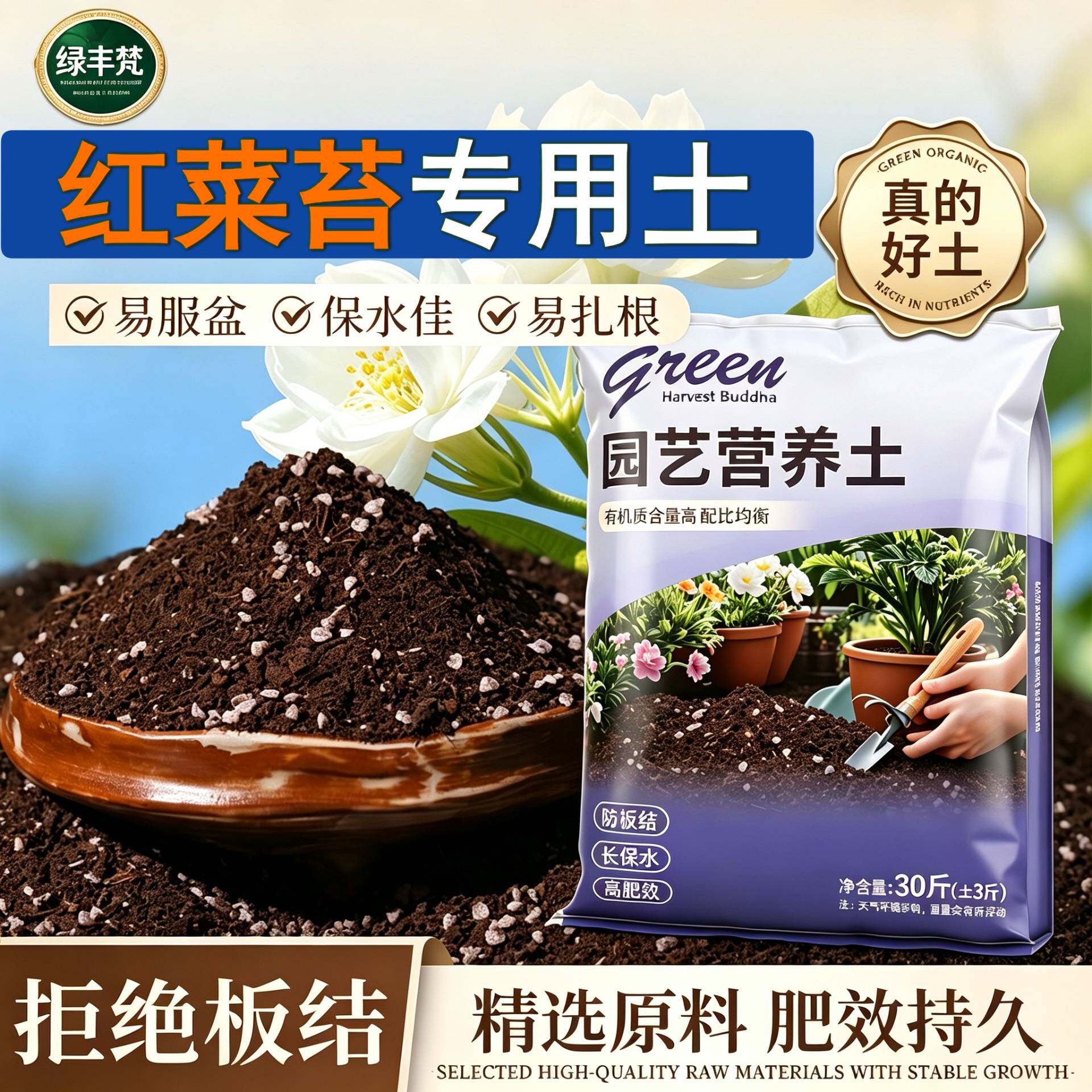 红菜苔专用种植土不烂根育苗大包优质绿叶球根不闷根适用保水保肥