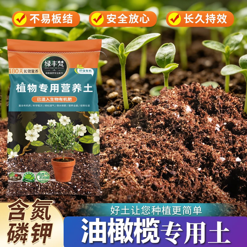 油橄榄专用通用土基质土绿叶阳台室内盆栽土腐殖土防徒长种植土