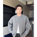 1506/QM370/P69秋冬季短款针织衫开衫慵懒风宽松毛衣外套痞帅，男装针织衫/毛衣，星座1506