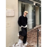 1506/Q50140/P70撞色拼接假两件开衫毛衣外套男冬季韩版上衣1，男装针织衫/毛衣，星座1506