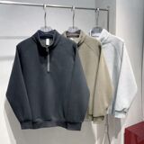 1506/Q82610/P38秋装重磅男士半高领卫衣刺绣半拉链宽松立领外套，女装短外套，星座1506
