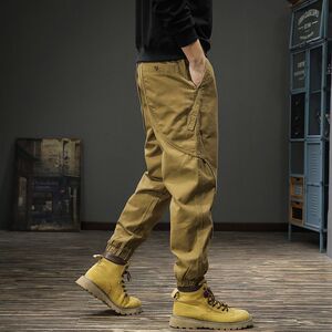 1506/QA33-10/P37加厚高端重磅复古工装裤男士宽松大码休闲裤1图片