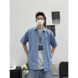 1506/QC1300/P39复古衬衫男夏装港风学生宽松新款男装上衣外穿，男装衬衫，星座1506