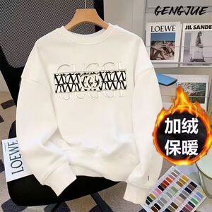1506/QV10400/P38印花秋冬卫衣男春秋季韩版新款圆领宽松上衣1图片