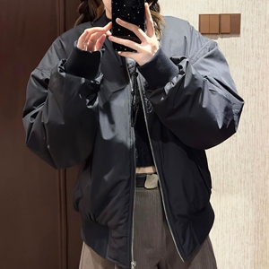 1506/Q7770/P69【可压图】飞行员夹克棉服女冬廓形棒球服外套棉衣图片