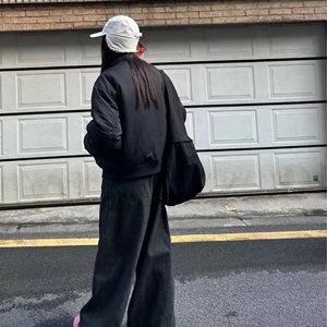 1506/Q7770/P69【可压图】飞行员夹克棉服女秋冬廓形棒球服棉衣图片
