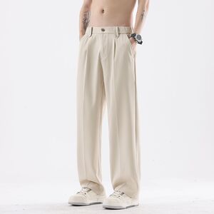 1506/QK890/P45简约褶皱休闲西裤男女宽松阔腿垂感长裤潮，男装西裤，星座1506
