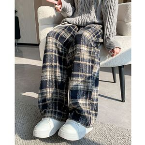 1506/QB4750/P37春秋季美式复古宽松潮流直筒呢料阔腿休闲长裤子2图片