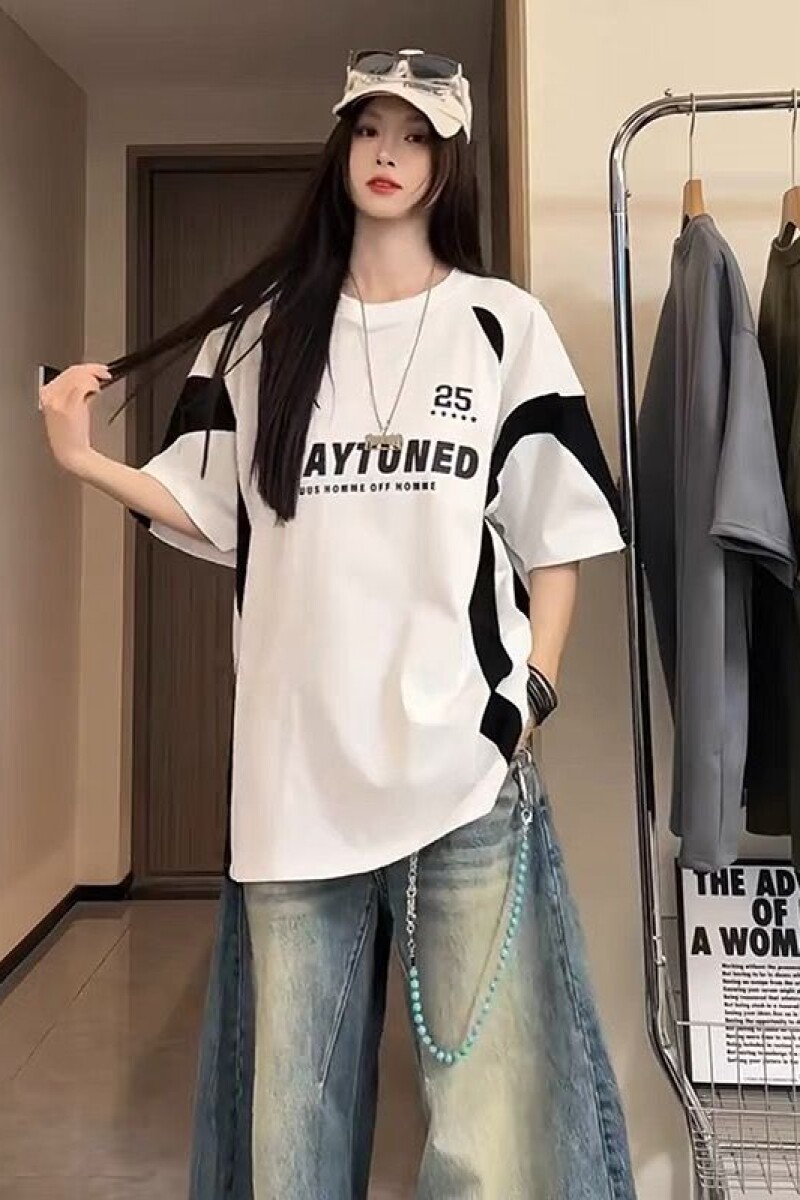 1506/QD940/P50重磅高品质拼接短袖T恤日系cityboy潮,男装T恤,星座1506