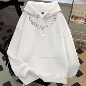 1506/QR4650/P40卫衣男连帽春秋季港风宽松潮牌字母印花百搭外套图片