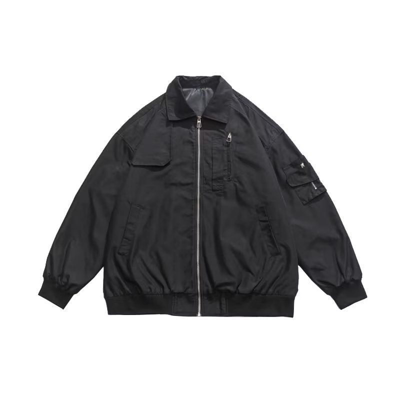 1506/Q6300/P44男女春秋款工装夹克黑色显瘦衣服宽松翻领外套1,男装夹克,星座1506