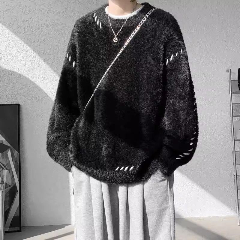 1506/MM161/P62貂绒毛衣男秋冬季潮流宽松百搭休闲纯色针织衫1,男装针织衫/毛衣,星座1506