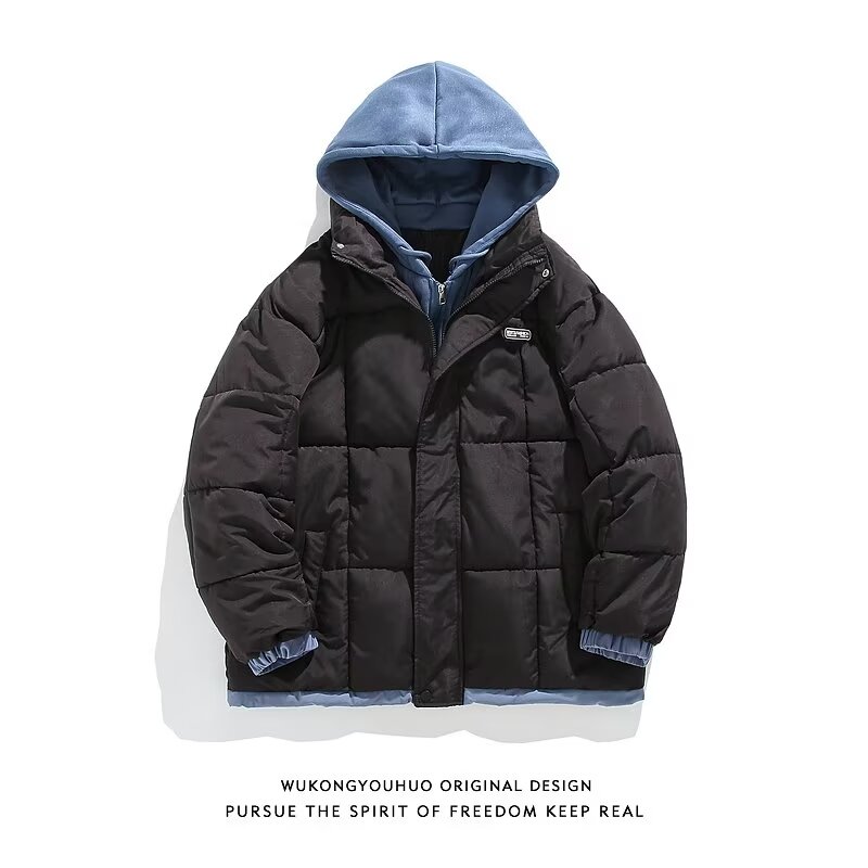 1506/Q2130/P75冬季加绒加厚面包服棉衣外套男时尚气质原宿简约2图片