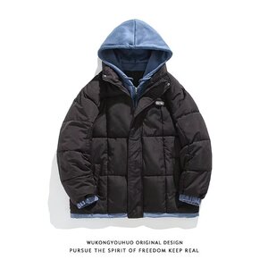 1506/Q2130/P75冬季加绒加厚面包服棉衣外套男时尚气质原宿简约1图片