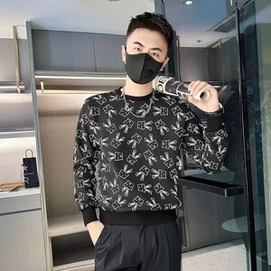1506/QT4030/P39印花秋冬卫衣男秋季新款圆领宽松上衣潮
