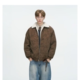 1506/JW3281/P94翻领夹克上衣男潮牌机车痞帅美式复古皮衣外套3，男装夹克，星座1506