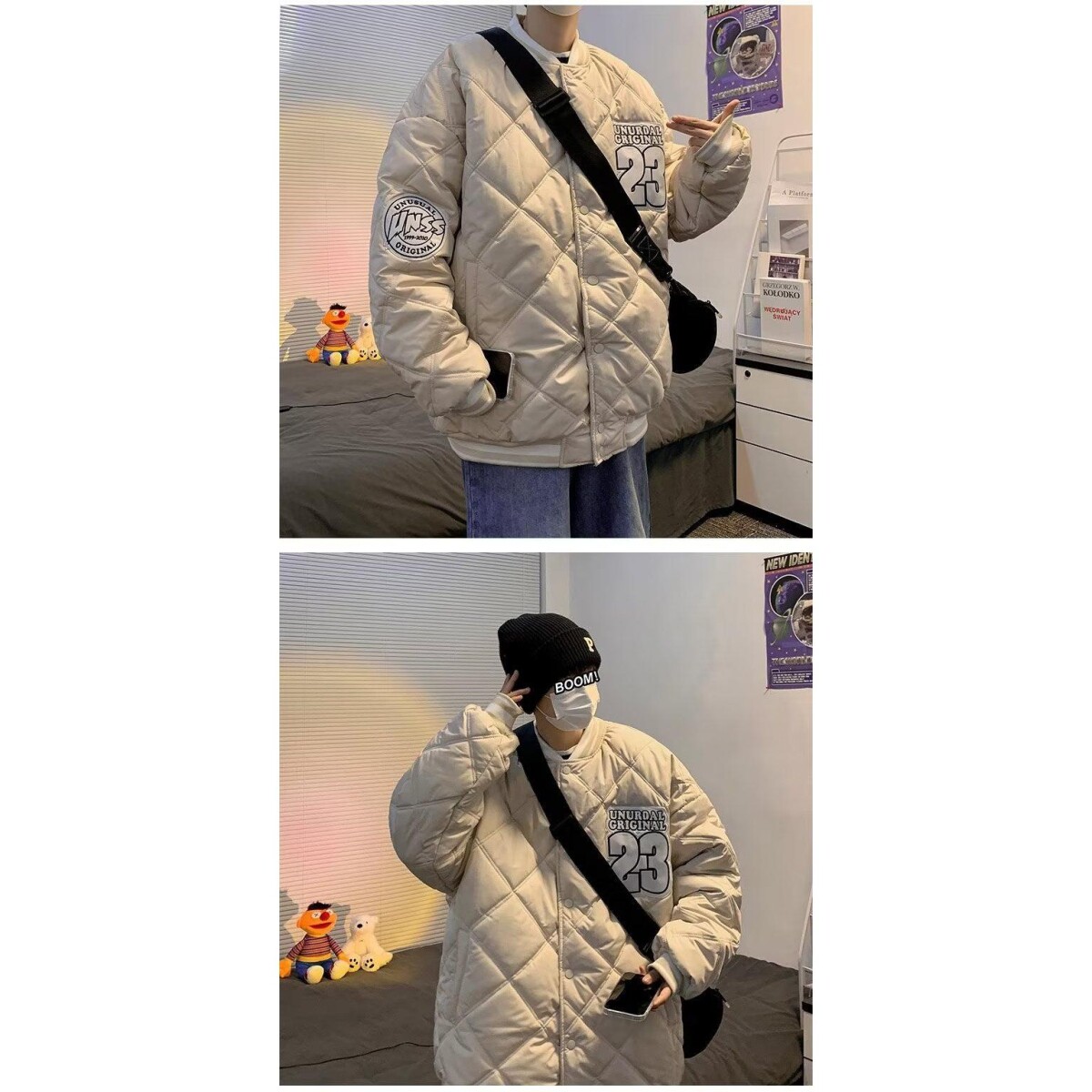 1506/Q5030/P49新款棉服男冬季加厚棉衣棒球服外套菱形棉袄1,男装棉衣,星座1506