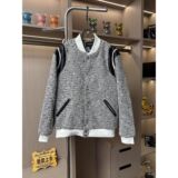 1506/QJ4090/P61网红小香风外套男女刺绣波点编织棒球服情侣款，女装短外套，星座1506