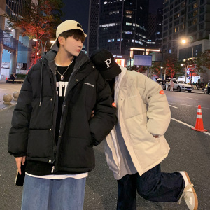 1506/WT08/P65冬季面包服假两件袄子青少年宽松情侣棉衣男女棉服2图片