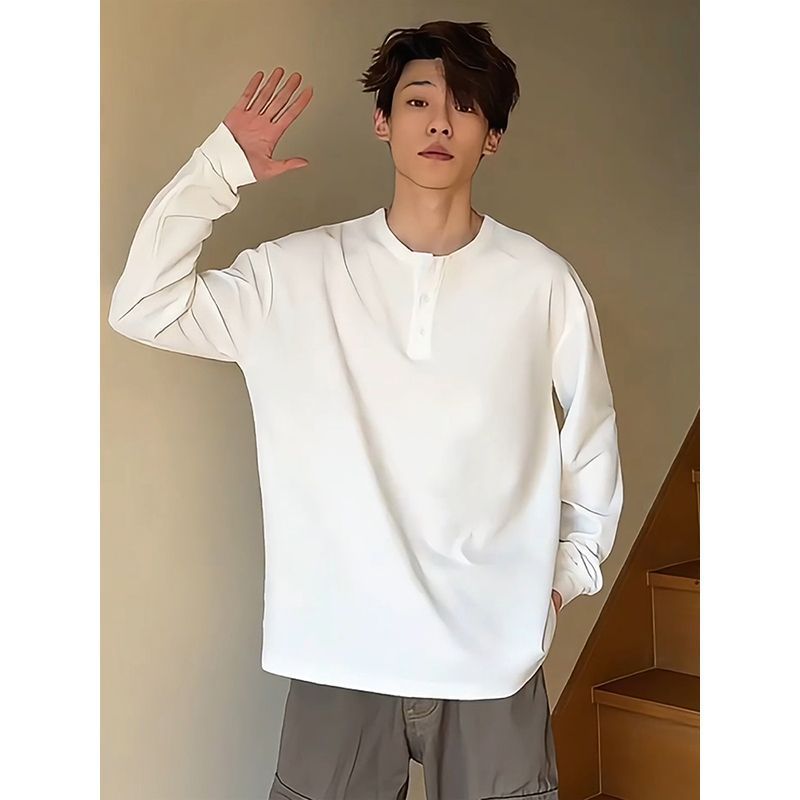 1506/QCX910/P31男士新款韩系宽松套头上衣内搭打底衫潮炸街图片