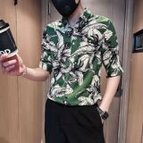 1506/QB350/P36衬衫男夏装宽松小众设计感趣味新款男装上衣外穿，男装衬衫，星座1506