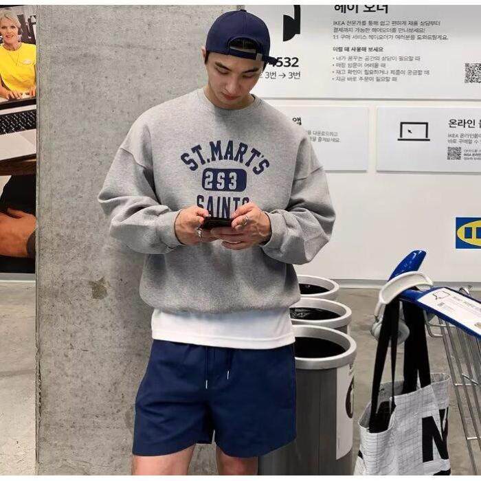 1506/QK242加绒0/P28印花秋冬卫衣男春秋季韩版新款圆领宽松上衣,男装卫衣,星座1506