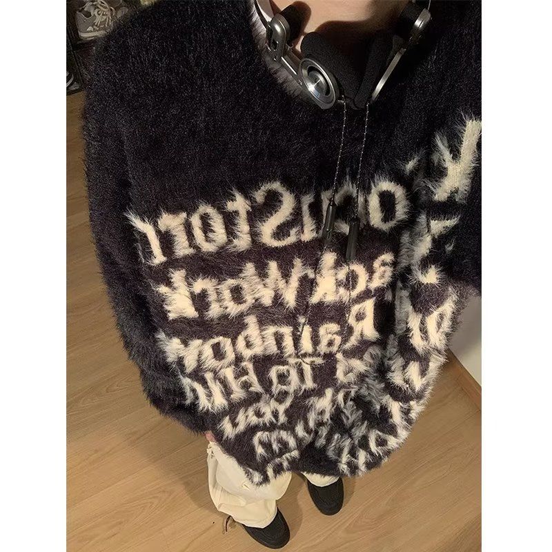 1506/Q23430/P62春秋新款毛衣男美式高街宽松高级感针织衫1,男装针织衫/毛衣,星座1506