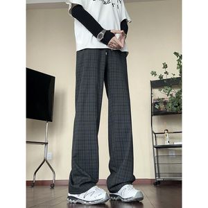 1506/QA4290/P39轻薄透气格子裤长裤休闲裤情侣男女百搭复古ins图片