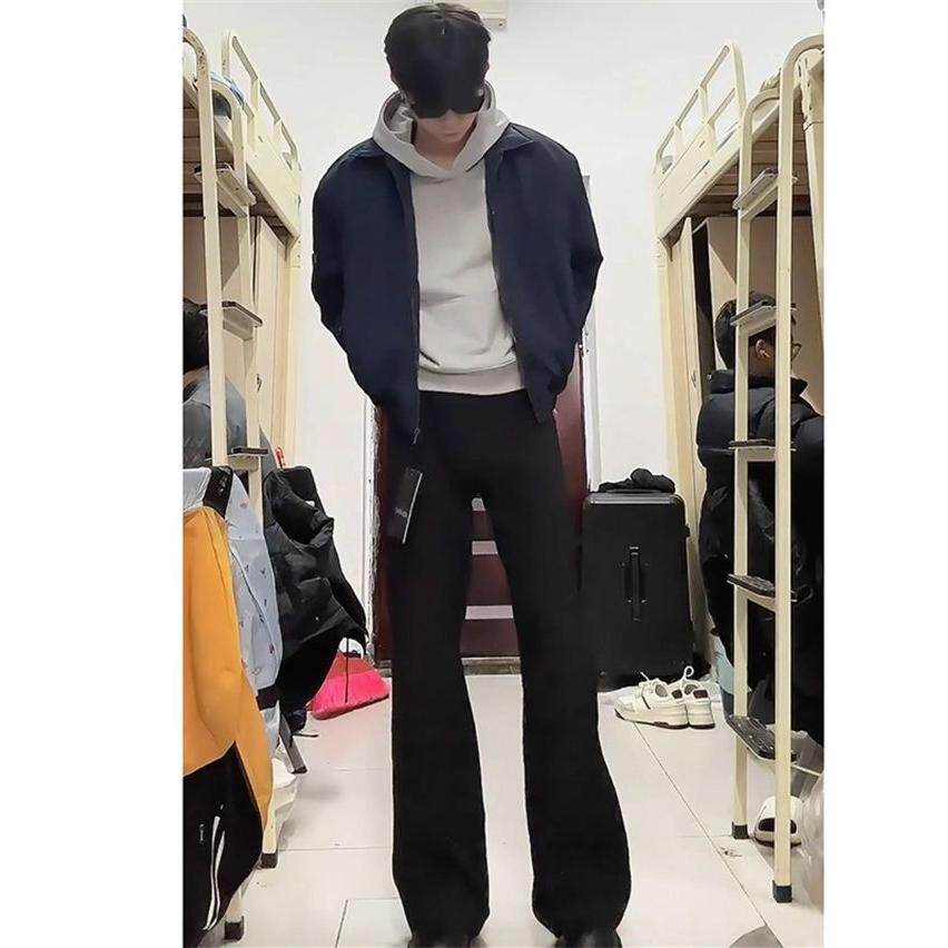 1506/QK26560/P38黑色微喇西裤男生修身直筒休闲长1,男装西裤,星座1506