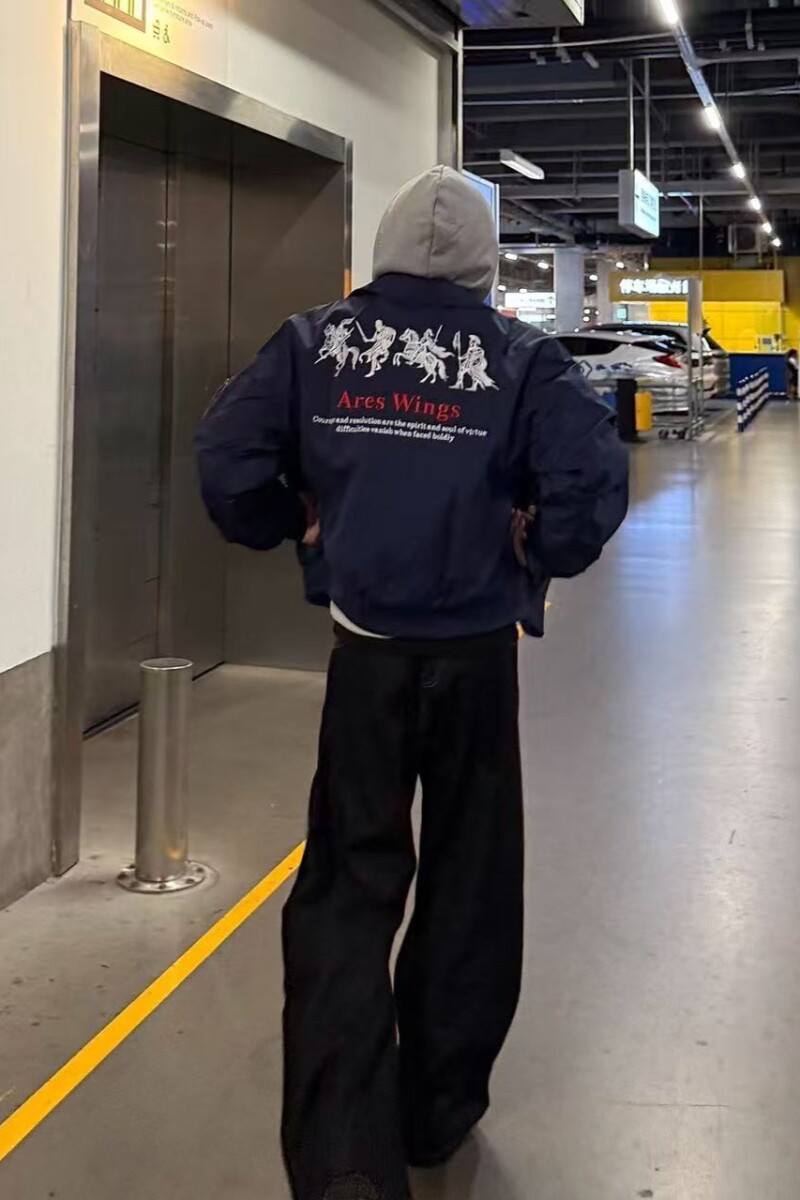 1506/QA120/P71黑色飞行员夹克男秋新款高街潮牌棒球服情侣外套1,男装夹克,星座1506