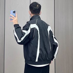 1506/Q8450/P55男士撞色拼接休闲外套轻薄潮流时尚百搭夹克图片