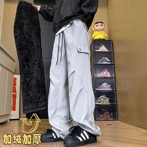 1506/QRK200/P46秋冬季大码工装裤宽松直筒休闲运动长裤2图片