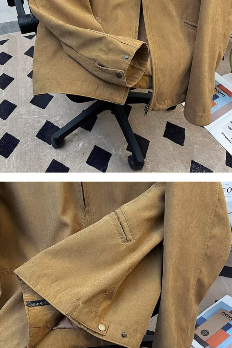 1506/QJK2910/P84美式复古底特律绒面翻领夹克男潮牌高街外套,男装夹克,星座1506