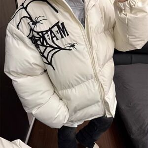 1506/Q88310/P72原创美式蜘蛛网刺绣秋冬夹棉男女宽松潮流外套2图片