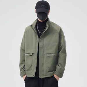 1506/QW1140/P53夹克秋新款立领潮宽松男士外套工装青少年冲锋衣图片