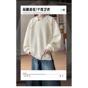 1506/Q88820/P74秋季新款圆领拼色宽松百搭毛衣潮5图片
