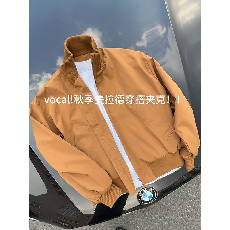 黑色美式短款飞行夹克棉服男秋冬高级感加厚棉衣cleanfit廓形外套,男装夹克,星座1506