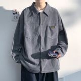 1506/QC560/P37春秋季男士潮牌大码长袖衬衫宽松工装重磅夹克3，男装夹克，星座1506