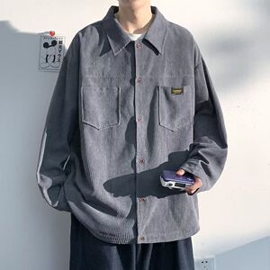 1506/QC560/P37春秋季男士潮牌大码长袖衬衫宽松工装重磅夹克3图片