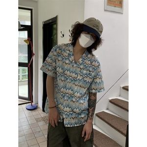 1506/QC1520/P46复古衬衫男夏装学生宽松新款男装上衣外穿图片