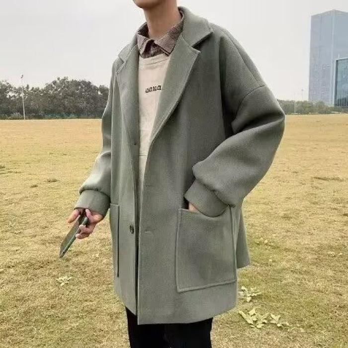 1506/DY01/P35大衣男女中长款秋冬宽松羊毛呢子风衣外套2025年,男装风衣,星座1506